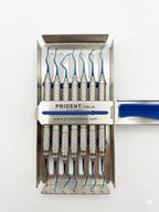 Gracey Curette Set – 7 Pieces with Titanium-Coated Tips (Figures 1/2, 3/4, 5/6, 7/8, 9/10, 11/12, 13/14) – Stainless Steel Hollow Handles – Includes Sterilization Box