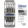 Dental Composite Restorative Filling Instruments Set - Stainless Steel, 5 PCS with Sterilization Cassette